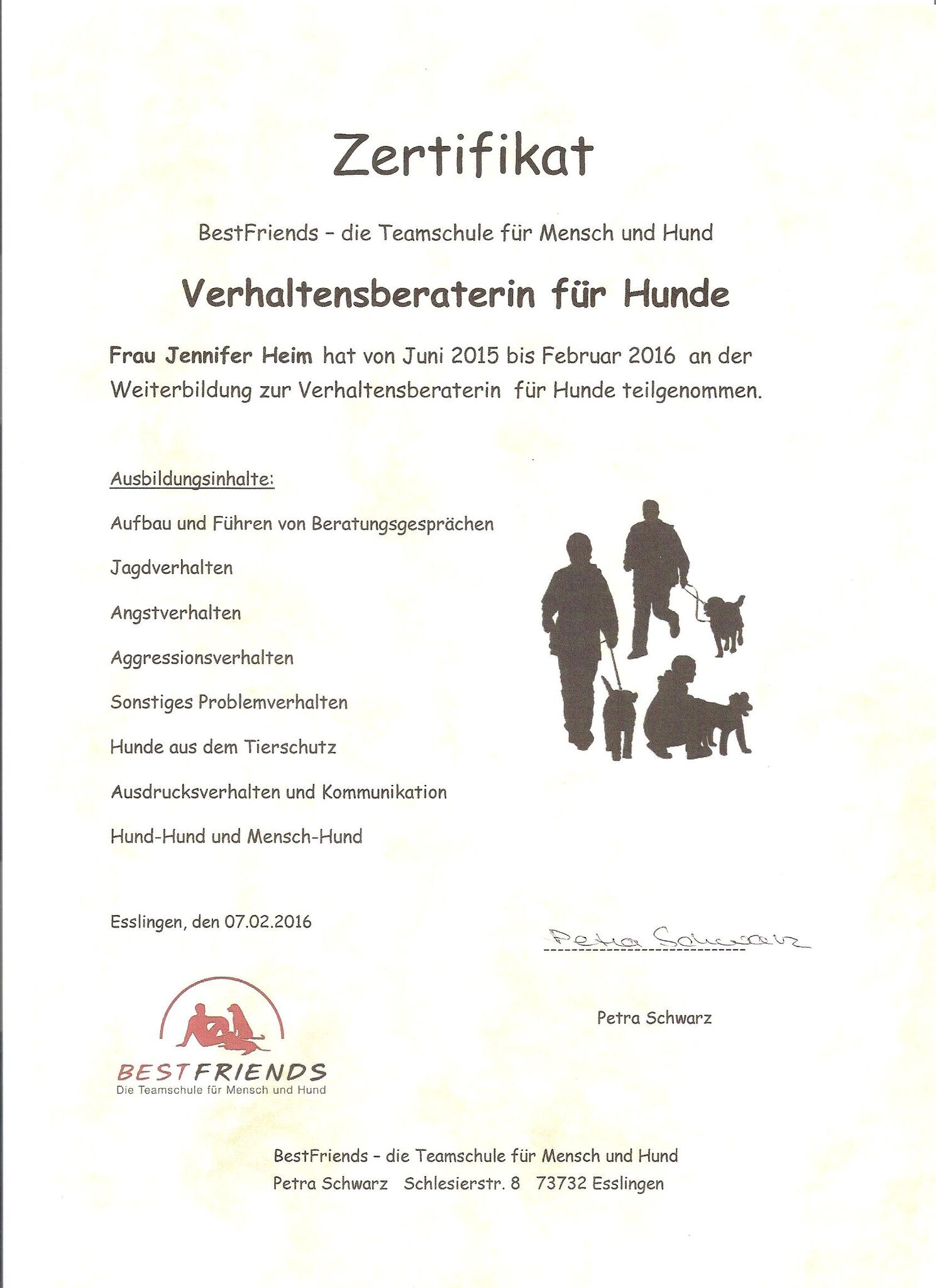 Hundetrainer Zertifikat